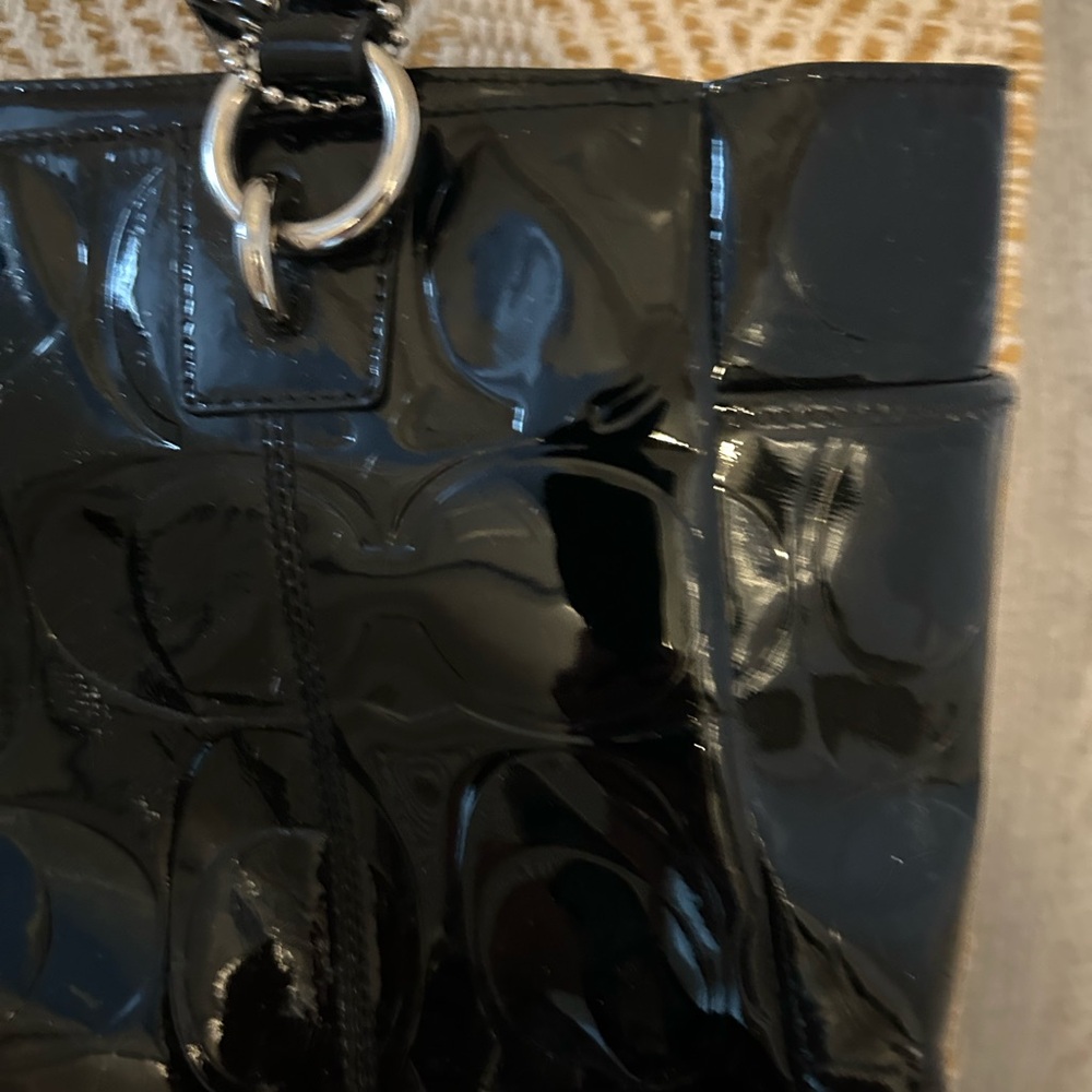 Coach black patent leather bag - Picture 4 of 7